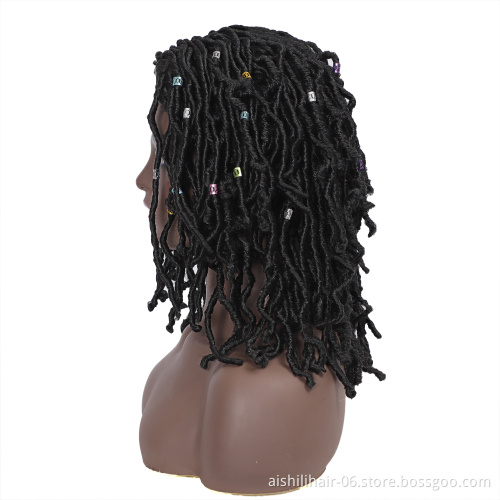 wholesale heat resistant Butterfly Locs Crochet wigs twisted braided wigs for black women Long and medium synthetic hair wigs